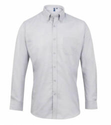 Premier Férfi ing Premier PR234 Men’S Long Sleeve Signature Oxford Shirt -XL, Silver