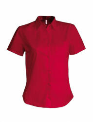 Kariban Női blúz Kariban KA544 Ladies' Short-Sleeved Cotton poplin Shirt -XL, Classic Red