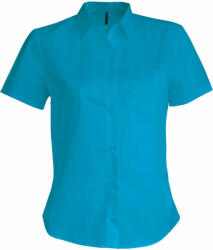 Kariban Női blúz Kariban KA548 Judith > Ladies' Short-Sleeved Shirt -4XL, Bright Turquoise