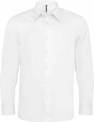 Kariban Férfi ing Kariban KA529 Long-Sleeved Cotton/Elastane Shirt -M, White