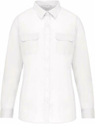 Kariban Női blúz Kariban KA591 Ladies' Long Sleeved Safari Shirt -XS, White