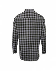 Premier Férfi ing Premier PR250 Mulligan' Check - Men'S Long Sleeve Cotton Shirt -3XL, Steel/Black
