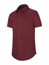 Kariban Férfi ing Kariban KA531 Short-Sleeved Cotton/Elastane Shirt -3XL, Wine