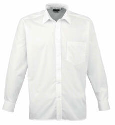 Premier Férfi ing Premier PR200 Men'S Long Sleeve poplin Shirt -M/L, White