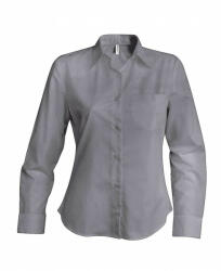 Kariban Női blúz Kariban KA534 Ladies' Long-Sleeved Oxford Shirt -L, Oxford Silver