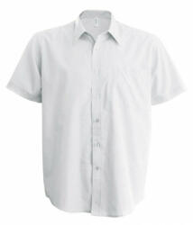 Kariban Férfi ing Kariban KA543 Men'S Short-Sleeved Cotton poplin Shirt -XL, White
