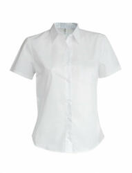 Kariban Női blúz Kariban KA532 Ladies' Short-Sleeved Cotton/Elastane Shirt -M, White