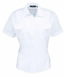 Premier Női blúz Premier PR312 Women'S Short Sleeve pilot Shirt -XL, White