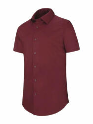 Kariban Férfi ing Kariban KA531 Short-Sleeved Cotton/Elastane Shirt -XL, Wine