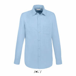 SOL'S Férfi ing SOL'S SO02920 Sol'S Boston Fit - Long Sleeve Oxford Men'S Shirt -2XL, Sky Blue