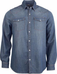 Kariban Férfi ing Kariban KA519 Men'S Long-Sleeved Denim Shirt -2XL, Blue Jean