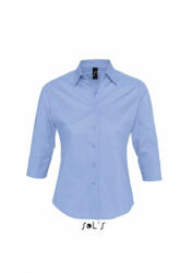 SOL'S Női blúz SOL'S SO17010 Sol'S Effect - 3/4 Sleeve Stretch Women'S Shirt -XS, Bright Sky