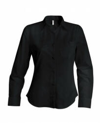 Kariban Női blúz Kariban KA542 Ladies' Long-Sleeved Cotton poplin Shirt -2XL, Black