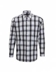 Premier Férfi ing Premier PR254 Ginmill' Check - Men'S Long Sleeve Cotton Shirt -M, Black/White