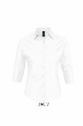SOL'S Női blúz SOL'S SO17010 Sol'S Effect - 3/4 Sleeve Stretch Women'S Shirt -2XL, White