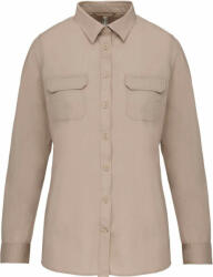 Kariban Női blúz Kariban KA591 Ladies' Long Sleeved Safari Shirt -XS, Beige