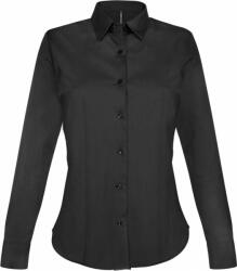 Kariban Női blúz Kariban KA530 Ladies' Long-Sleeved Stretch Shirt -L, Black