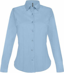 Kariban Női blúz Kariban KA530 Ladies' Long-Sleeved Stretch Shirt -XS, Light Blue