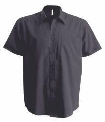 Kariban Férfi ing Kariban KA543 Men'S Short-Sleeved Cotton poplin Shirt -L, Zinc