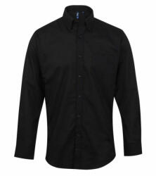 Premier Férfi ing Premier PR234 Men’S Long Sleeve Signature Oxford Shirt -M/L, Black