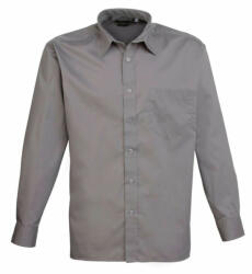 Premier Férfi ing Premier PR200 Men'S Long Sleeve poplin Shirt -2XL, Dark Grey