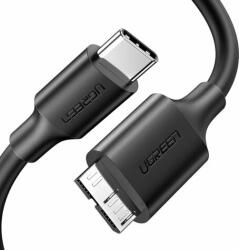UGREEN US312 USB-C - MicruUSB-B 3.0 Adat és töltő kábel - Fekete (1m) (20103)
