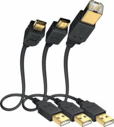 in-akustik Premium USB-A apa - MicroUSB-A apa Adatkábel 3m - Antracitszürke (01070033)