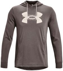 Under Armour Férfi sportos cipzár nélküli pulcsi Under Armour RIVAL TERRY LOGO HOODIE barna 1373382-176 - L