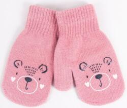 YO ! YO! Iarnă mănuși de fetiță cu sfoară Ursuleț de pluș - roz