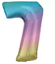 Pastel Rainbow óriás szám fólia lufi 7-es, 83 cm (DPA9909705) - kidsfashion