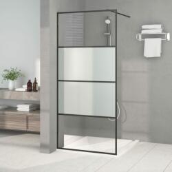 vidaXL Perete cabină duș walk-in negru 90x195 cm sticlă ESG semi-mată (152126)