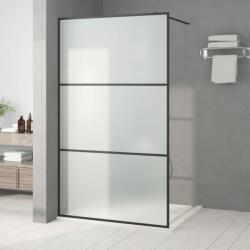 vidaXL Perete cabină duș walk-in negru 115x195 cm sticlă ESG mată (152113)