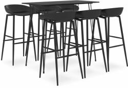 vidaXL Set mobilier de bar, 7 piese, negru (3057395)