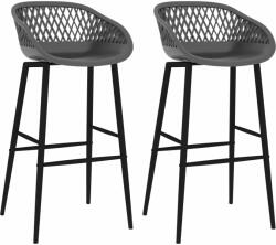 vidaXL Scaune de bar, 2 buc. , gri (248151)