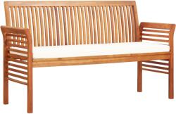 vidaXL Bancă grădină cu 3 locuri & pernă, 150 cm, lemn masiv acacia (45968)