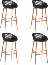 vidaXL Scaune de bar, 4 buc. , negru (248164)