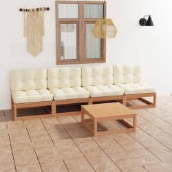 vidaXL Set mobilier de grădină cu perne, 5 piese, lemn masiv de pin (3076397) - vidaxl