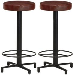vidaXL Scaune de bar, 2 buc. , 66 cm, piele naturală (321968)