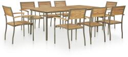 vidaXL Set mobilier de exterior, 9 piese, lemn masiv acacia și oțel (47296) - vidaxl