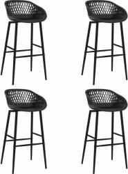 vidaXL Scaune de bar, 4 buc. , negru (248161)