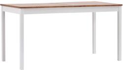 vidaXL Masă de bucătărie, alb și maro, 140 x 70 x 73 cm, lemn de pin (283402)