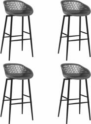 vidaXL Scaune de bar, 4 buc. , gri (248163)