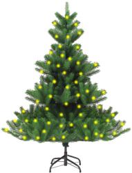 vidaXL Brad artificial de Crăciun Nordmann cu LED-uri verde 120 cm (3077472)