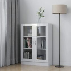 vidaXL Dulap cu vitrină, alb extralucios, 82, 5 x 30, 5 x 115 cm, PAL (802756) Biblioteca