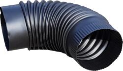 K-Fém Füstcső könyök - vékony falú - Ø 130mm - fekete, festett