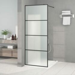 vidaXL fekete ESG tejüveg zuhanyfal küszöb nélküli zuhanyhoz 80x195 cm (152130) - vidaxl