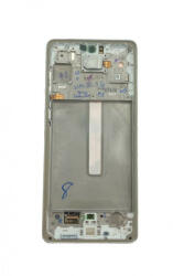 Samsung Galaxy A73 LCD + érintőpanel kerettel, ezüst, gyári, SM-A736