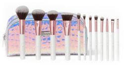 BH Cosmetics Set pensule pentru machiaj, 12 buc + trusă cosmetică - BH Cosmetics Crystal Quartz Set of 11 Brushes + Bag