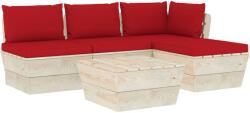 vidaXL Set mobilier din paleți cu perne, 5 piese, lemn molid 3063462