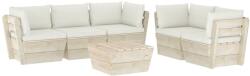 vidaXL Set mobilier din paleți cu perne, 6 piese, lemn molid 3063518